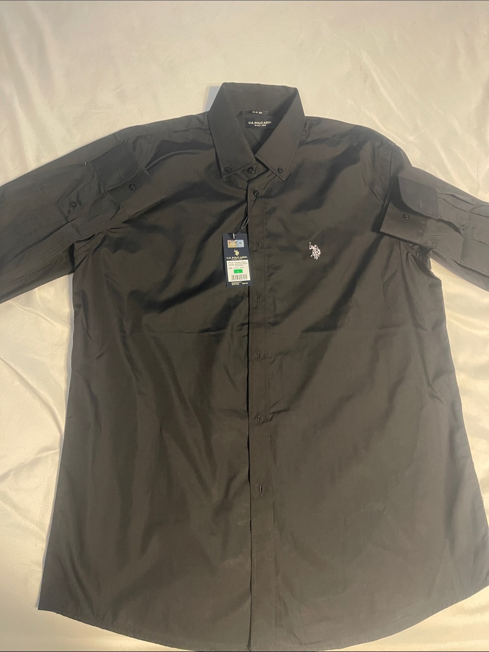 U.S. Polo Assn. Men's Black Long-Sleeve Button-Down Shirt